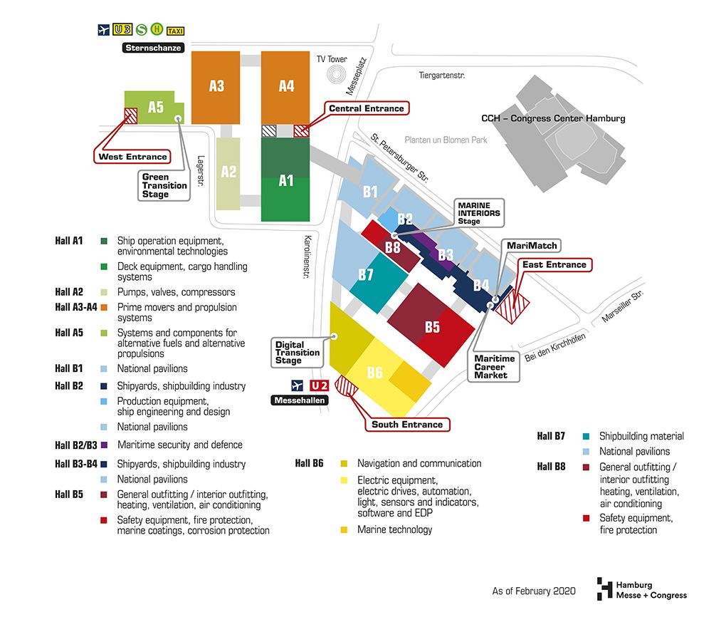 Area plan of the maritime trade fair SMM