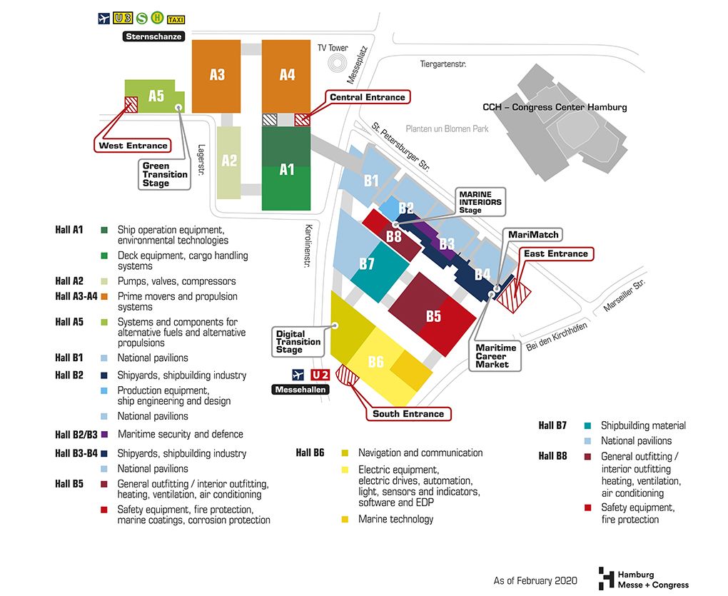 Area plan of the maritime trade fair SMM