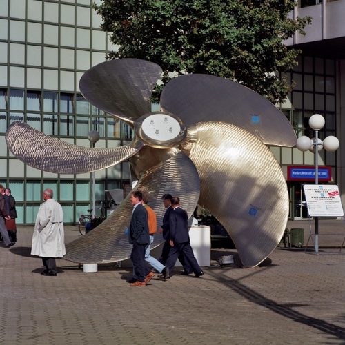 A massive turbine as an exhibition piece