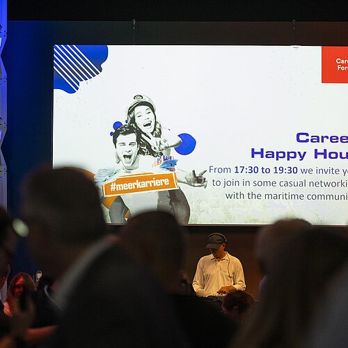Aufnahme der Bildschirmpräsentation des Career Forums. 