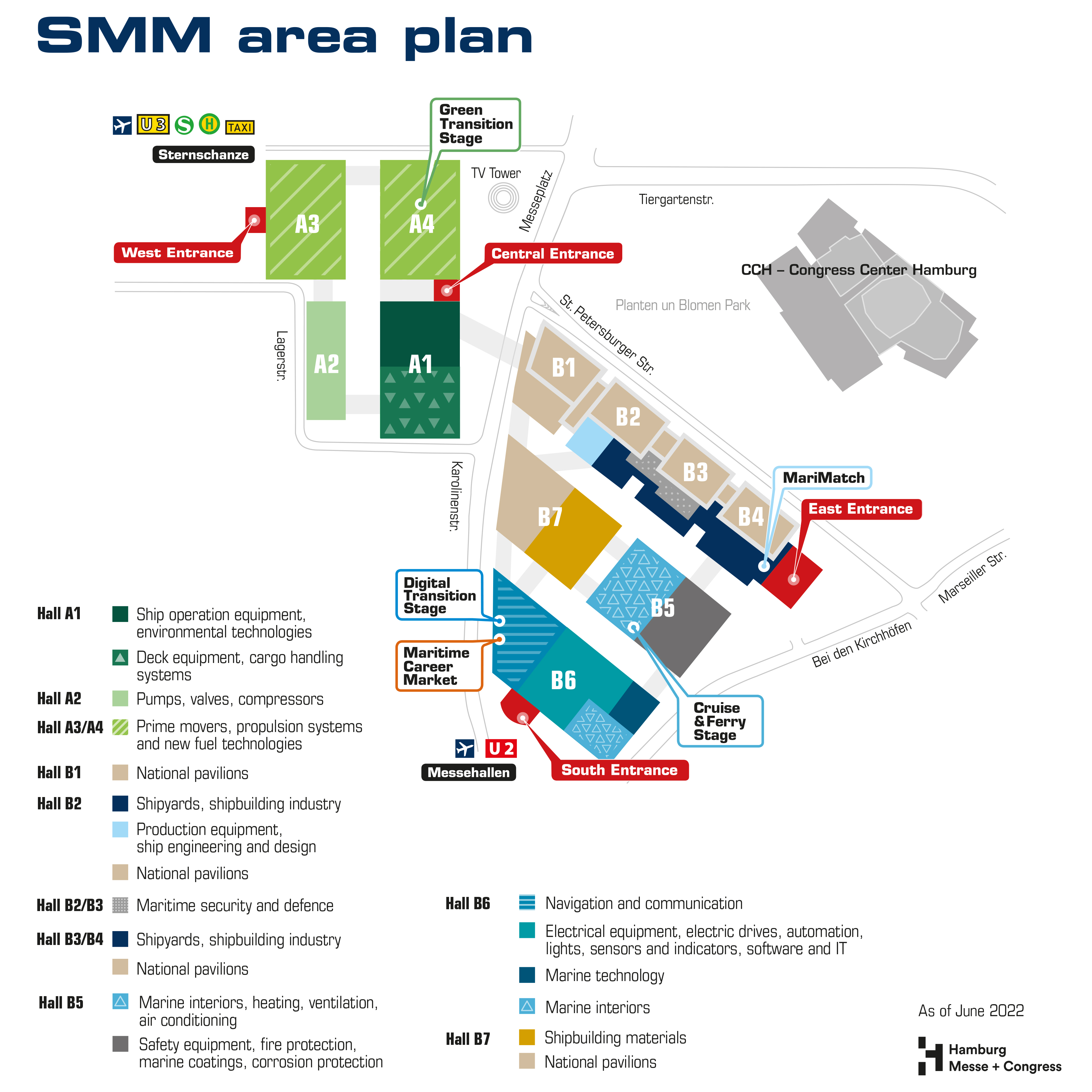 Area plan of the maritime trade fair Area plan of the maritime trade fair
